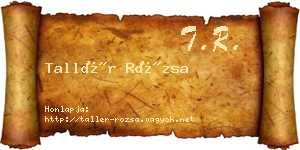 Tallér Rózsa névjegykártya