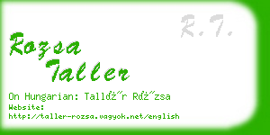 rozsa taller business card